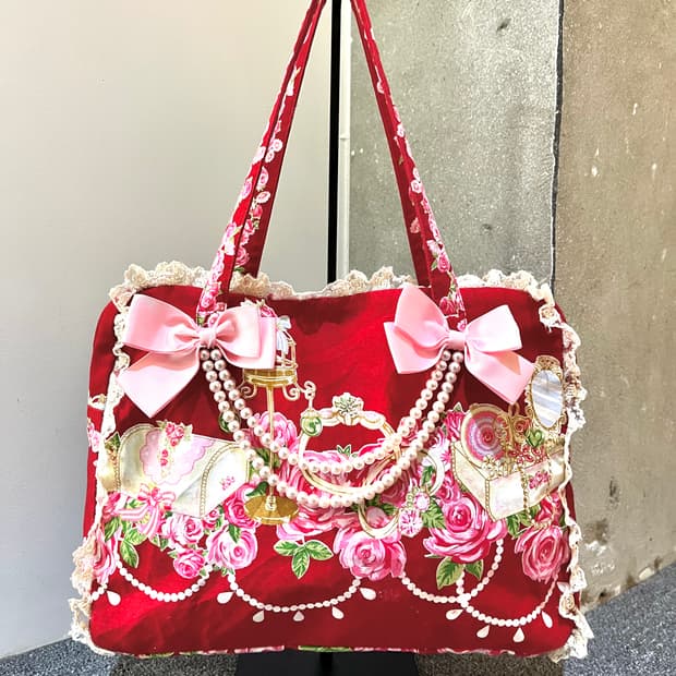 바디라인 펄 리본 백