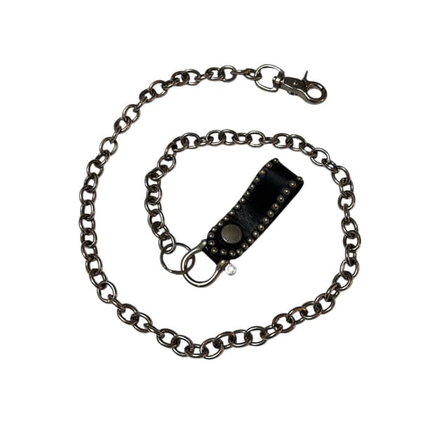 Leather Key Ring With Big Chain