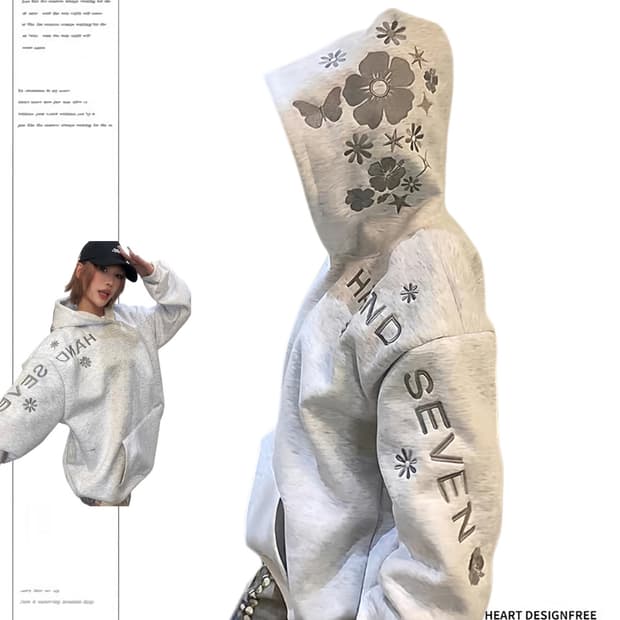꽃 자수 후드티 (4size)