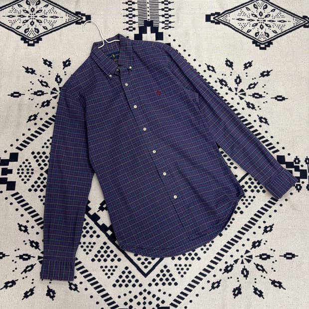 폴로 랄프로렌 슬림핏 스트레치 옥스포드 체크 셔츠 S P00059