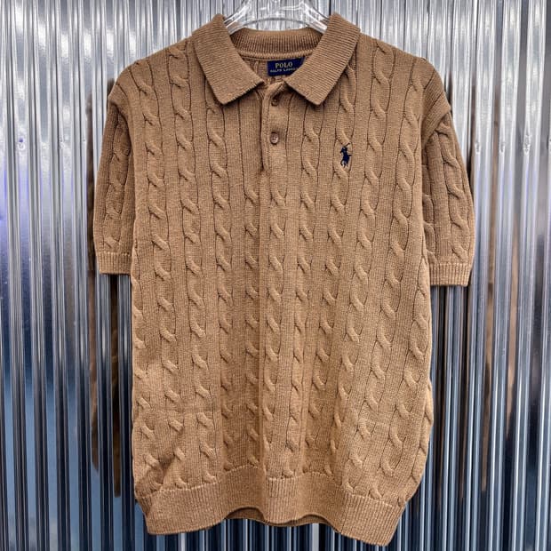 폴로 랄프 로렌 케이블 반팔 니트