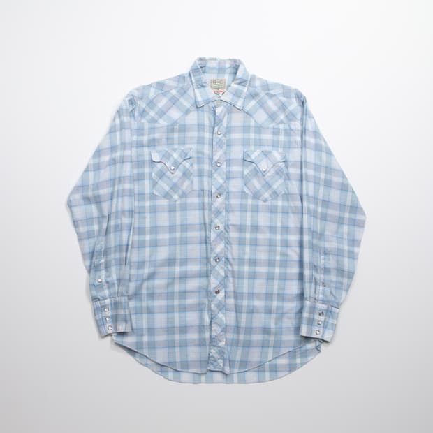 70s H Bar C 랜치웨어 체크 웨스턴 셔츠