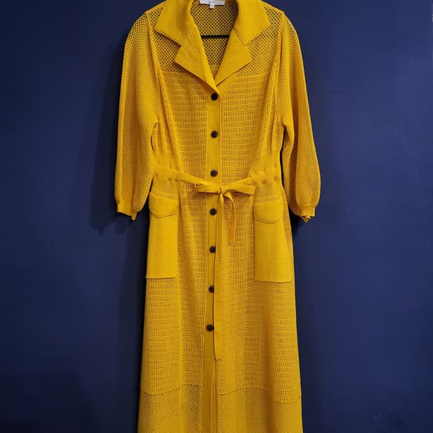 지스튜디오 시스루 롱 벨티드 가디건(새상품)