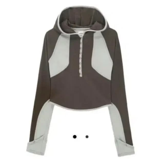 스마트어반유즈풀 SUU 코이세이오 스냅 후드 집업 브라운