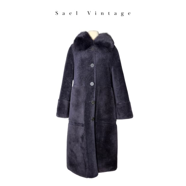 칼 라거펠트 폭스퍼 양모 롱코트