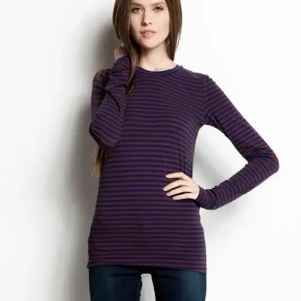 띠어리 그린 스트라이프 긴팔 티셔츠 미착용