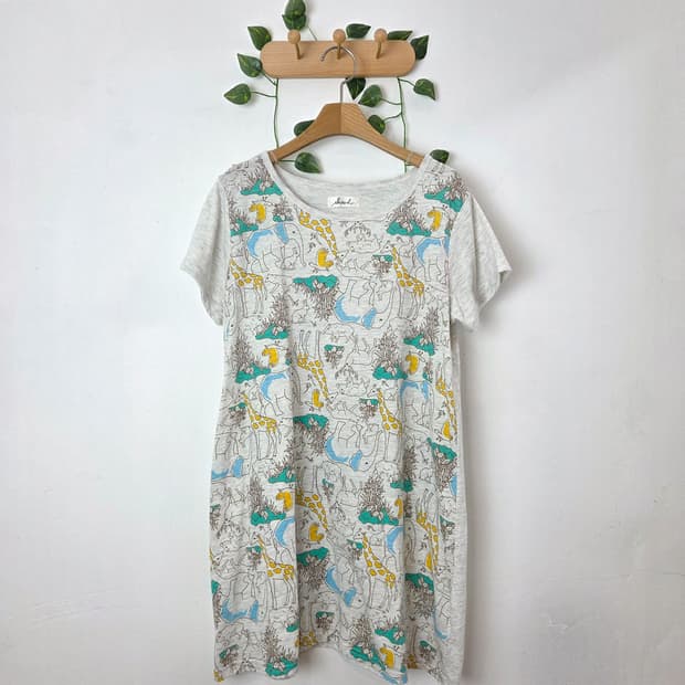 동물 가득 원피스