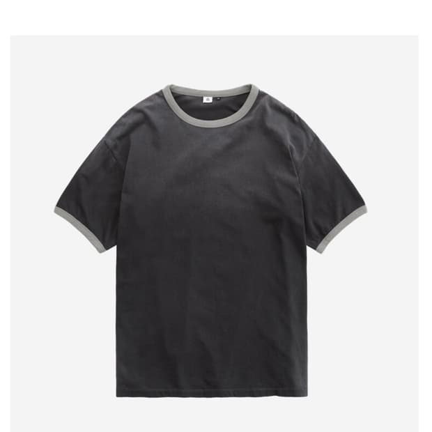 [3] 폴리테루 1/2 링거 티셔츠 페이디드 차콜