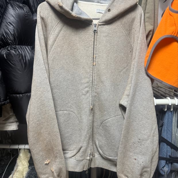 비헤비어 데미지 후드집업 그레이3사이즈 판매