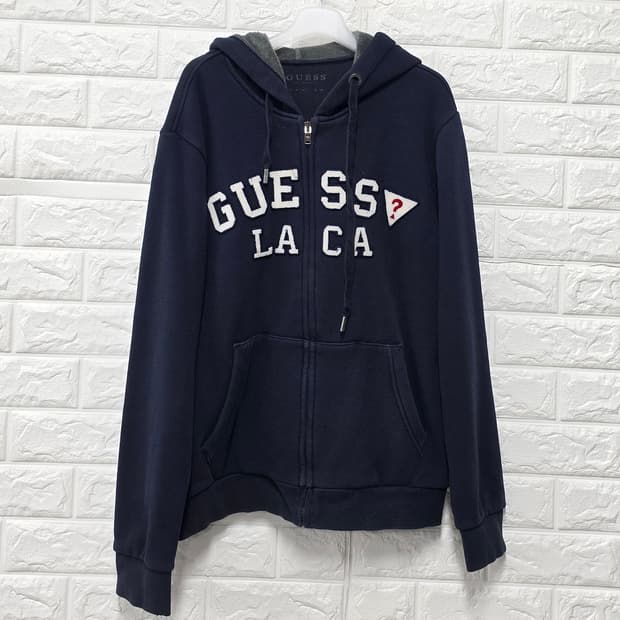 게스 네이비 후드집업 L