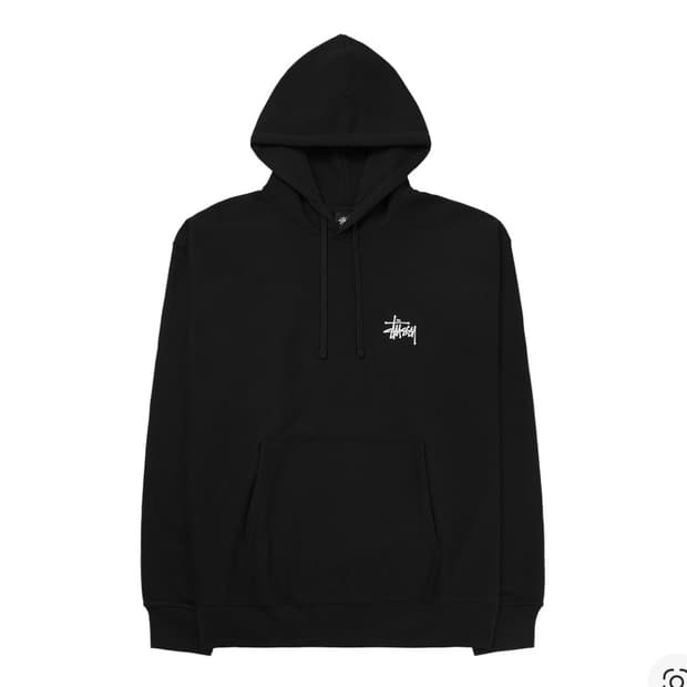 스투시 베이질 후드 블랙