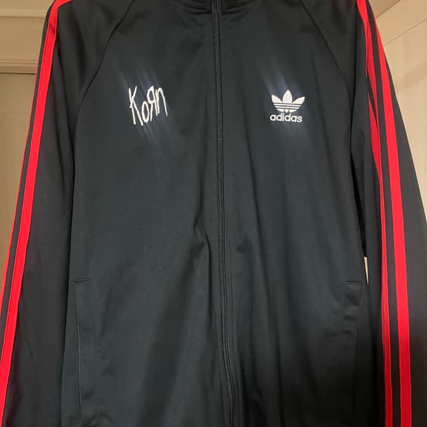 Adidas x KoRn 트략탑 검빨, 검정 체크 - KR사이즈