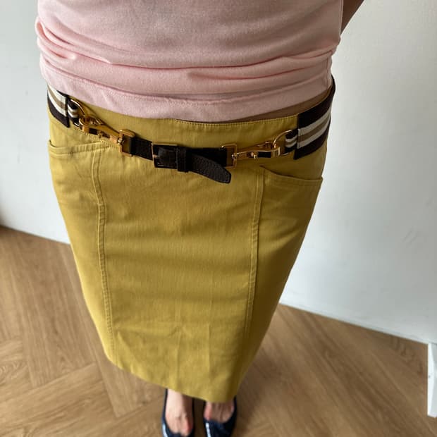 MAX MARA 벨트 미디 스커트