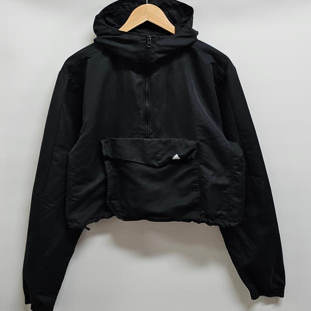 아디다스 여성 크롭 아노락 바람막이 M