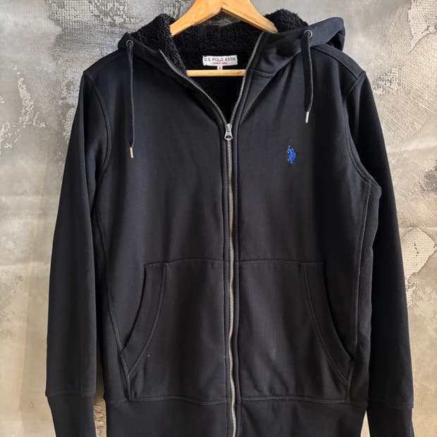 Us폴로 기모 후드집업 M