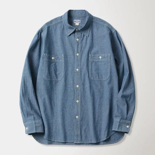 브론슨 논스탁 샴브레이 셔츠 XL 라이트 인디고 컬러