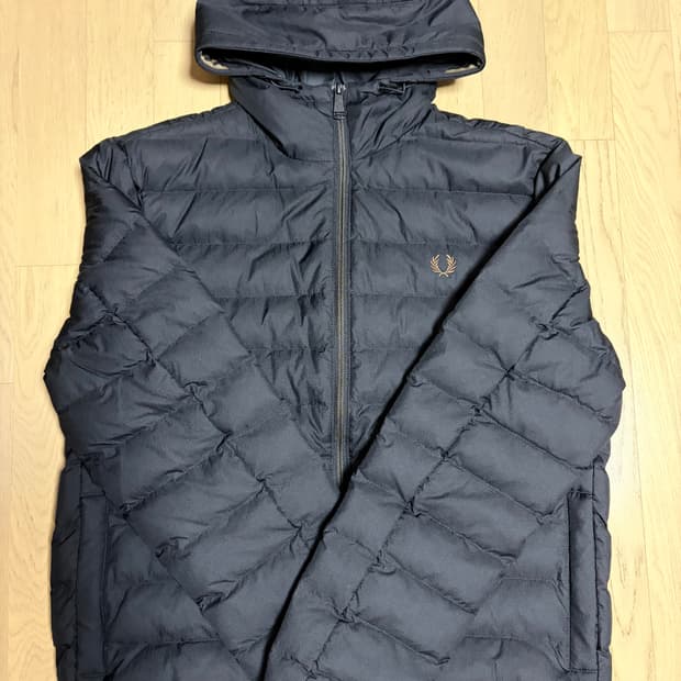 프레드페리 경량패딩 후드 블랙(L)