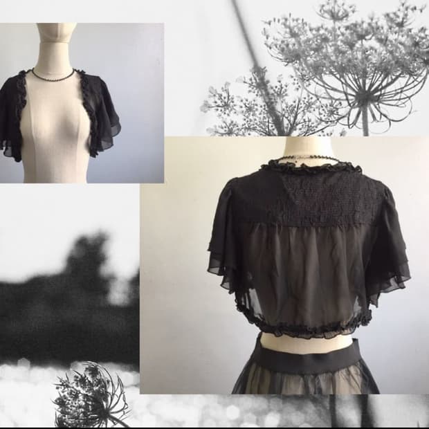 공겜여주 갸루 고스로리 숏볼레로 가디건