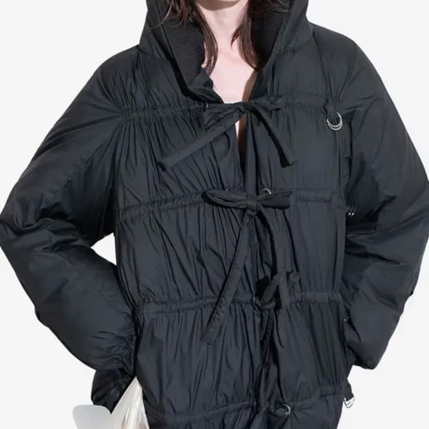 String Multiple Midi Down Jacket