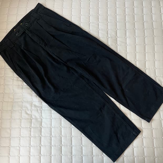 프리즘웍스 투턱 와이드 팬츠 블랙 M