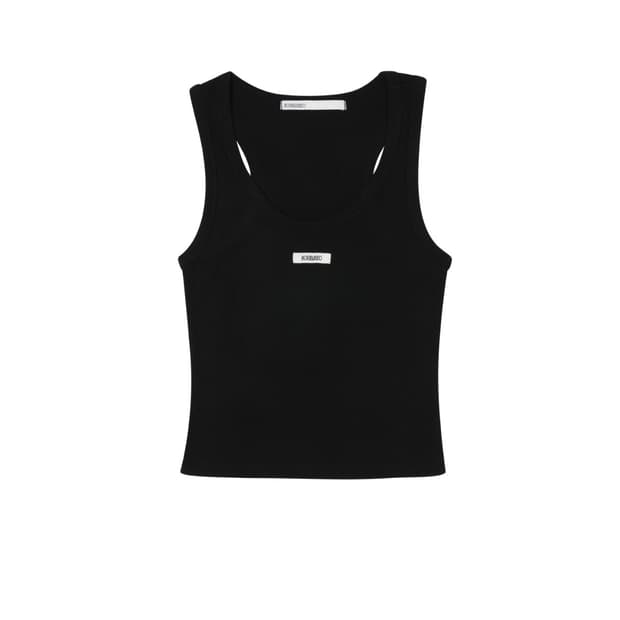 BASIC SLEEVELESS CROP TOP, BLACK