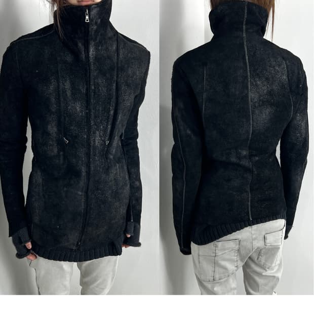 ISAAC SELLAM WAX COATED CALF SKIN JACKET