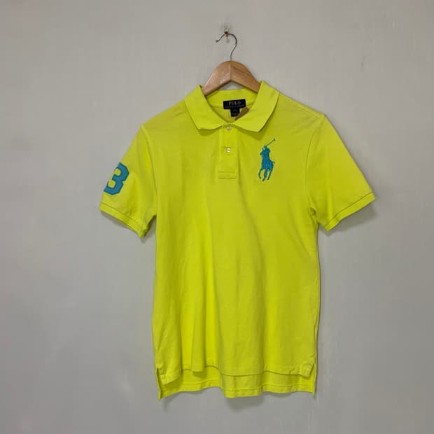 폴로랄프로렌 빅포니 형광 옐로우 반팔 카라 티셔츠 폴로티 남녀공용