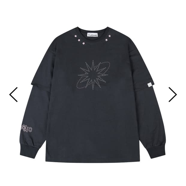 당일배송) 뚜오미오 STAR STUD LAYERED 스타 롱슬리브 차콜
