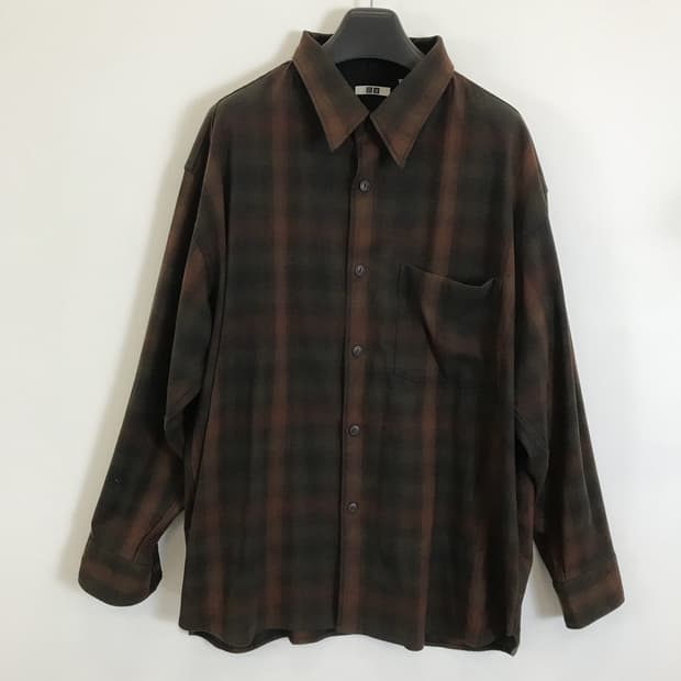 유니클로U 플란넬 옴브레 체크셔츠 [3XL]