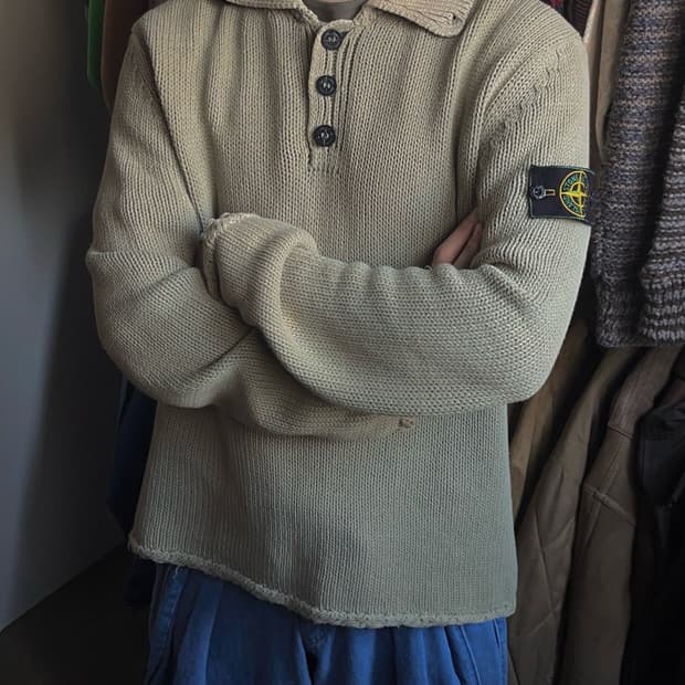 98SS 스톤아일랜드 버튼 업 니트 아카이브