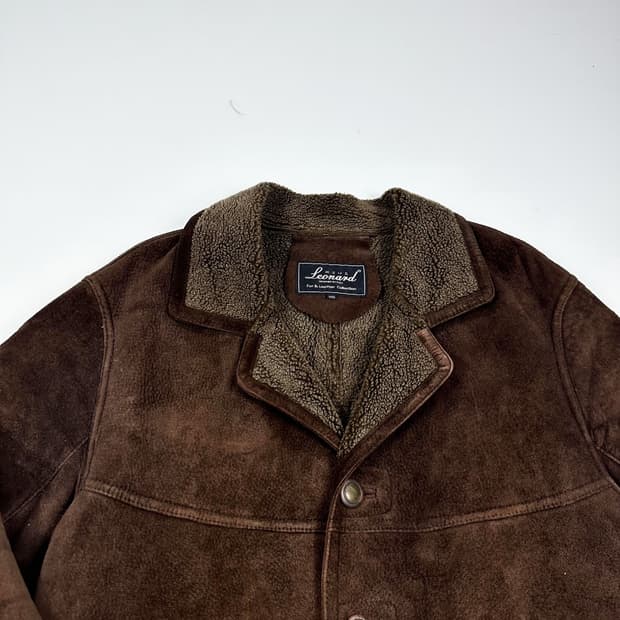 VTG 빈티지 스웨이드 브라운 반코트 자켓 (L)