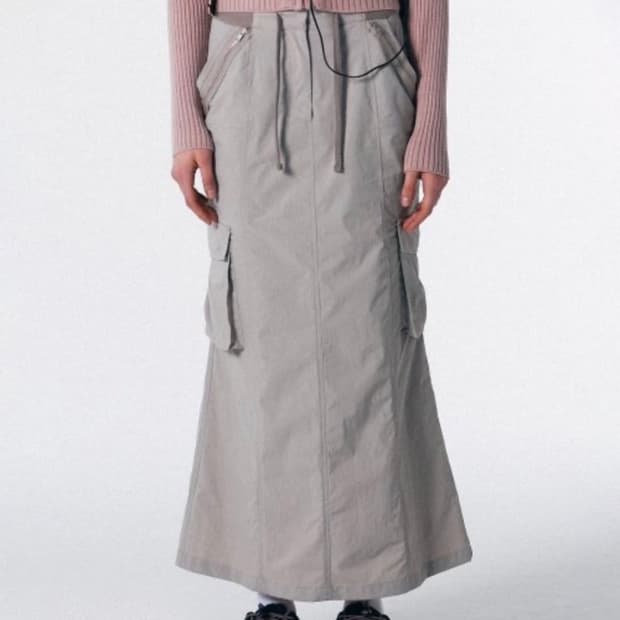스컬프터 Banding Maxi Pencil Skirt Warm Gray