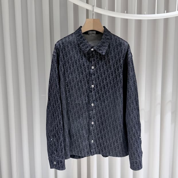 (A+/54) / 디올 오블리크 벨벳 카스리 데님 자켓