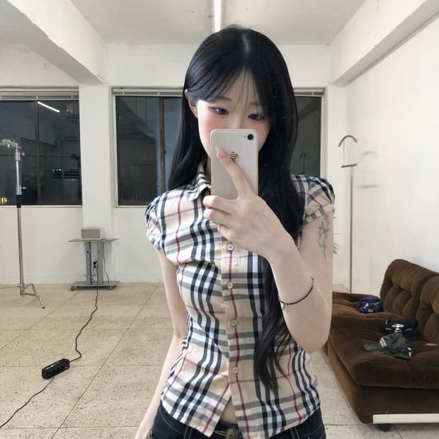 (정품)버버리 런던 노바체크 퍼프 반팔셔츠