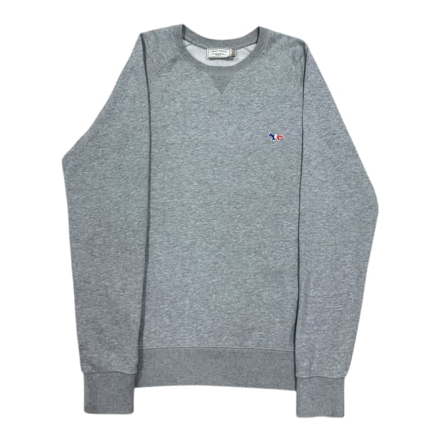 메종키츠네 폭스 트리컬러 스웻 맨투맨 그레이 S