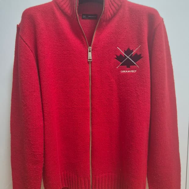 디스퀘어드 dsquared2 레드 니트 집업