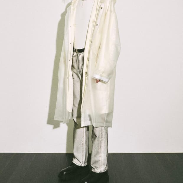 transparent fishtail parka white