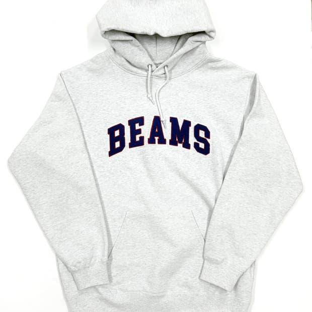 BEAMS 아치 로고 자수 후디