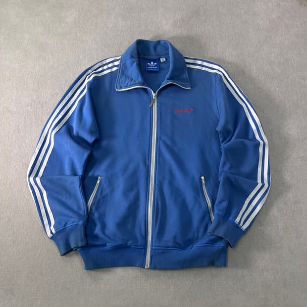 100 아디다스 베켄바우어 블루 트랙탑 져지