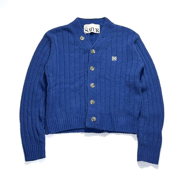 세터 파로 오버사이즈 부클 가디건 블루