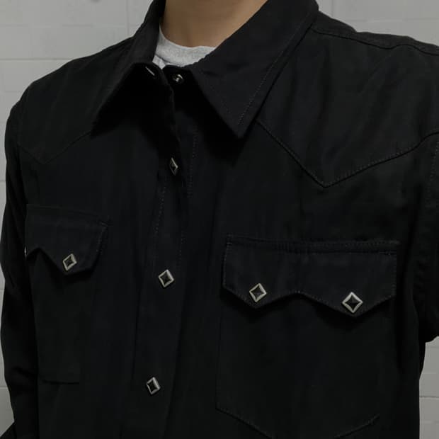 블랙 스웨이드 웨스턴 셔츠