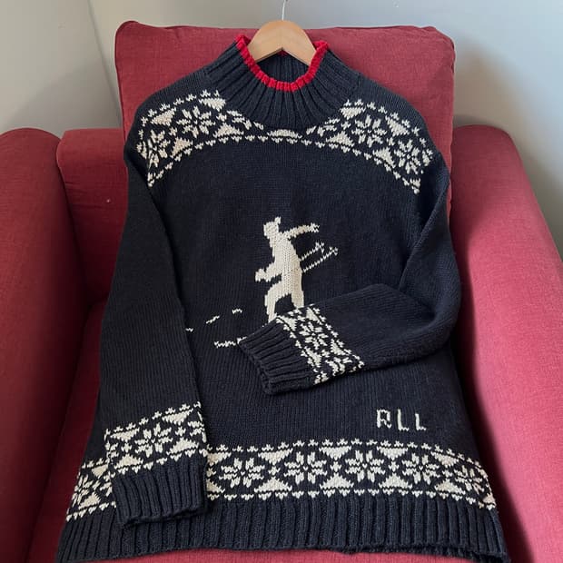 랄프로렌 익스클루시브 스키 패턴 롱 니트 스웨터
