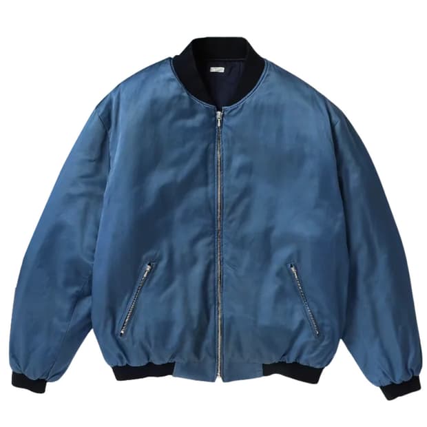 [3] A.presse 아프레쎄 빈티지 실크 비스코스 투어 자켓 네이비