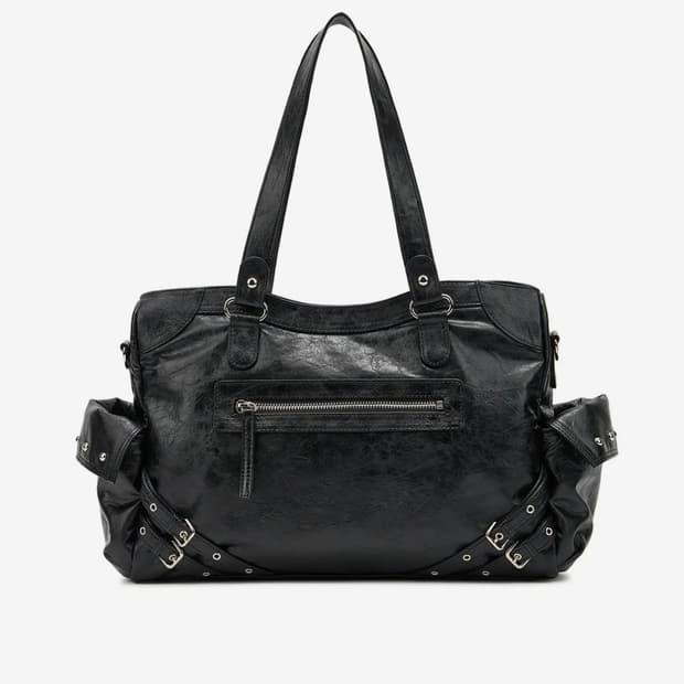 STUD POCKET BIG BAG IN BLACK