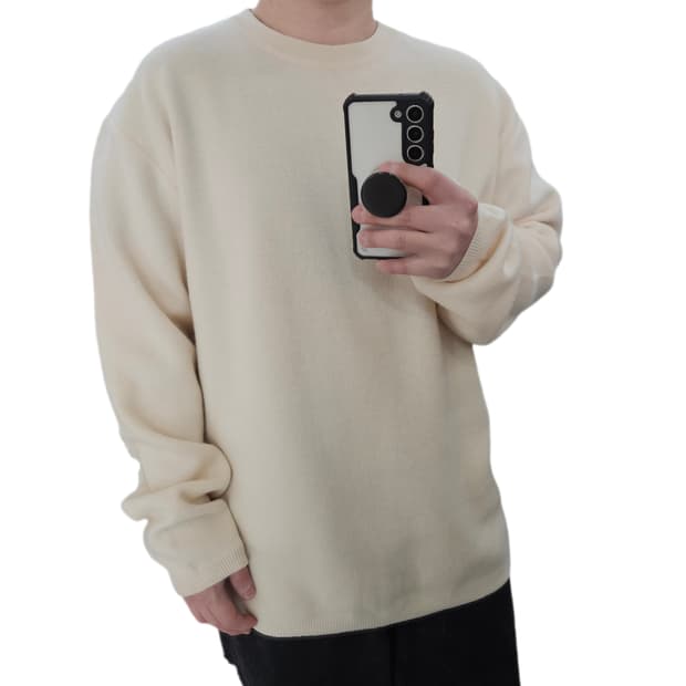 XL 쿠어 아이보리 미니멀 니트