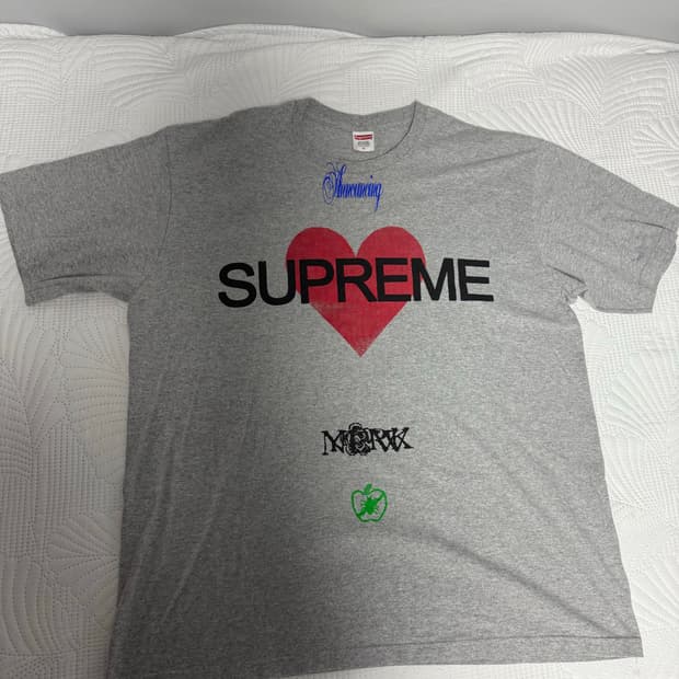 [XL] 슈프림 어나운싱 티셔츠 헤더 그레이 - 25SS