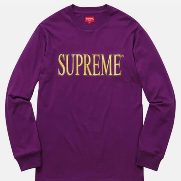 슈프림 골드로고 긴팔티