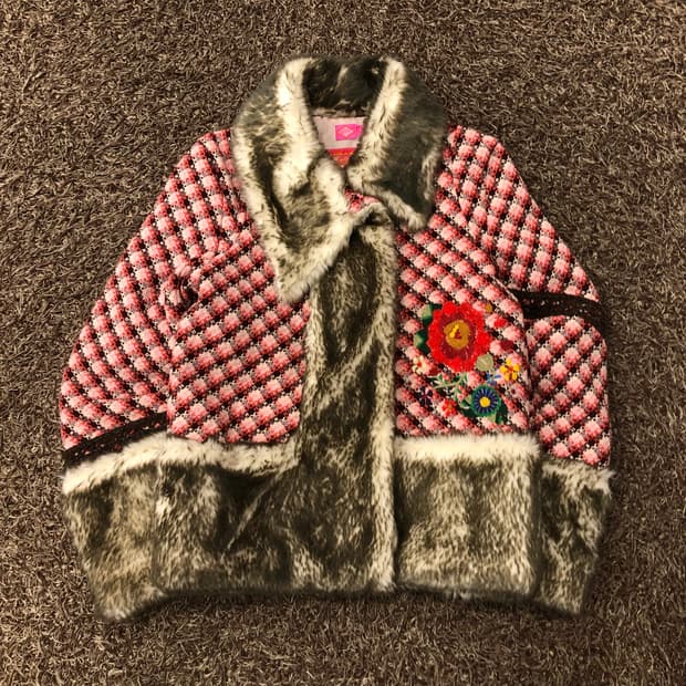 55 오일릴리 퍼 트위드 자켓 38