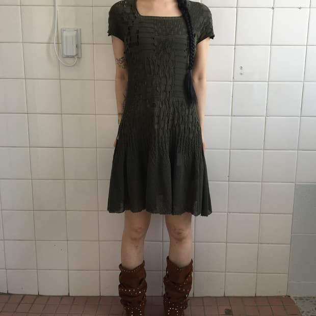 Punching pattern pleats onepiece