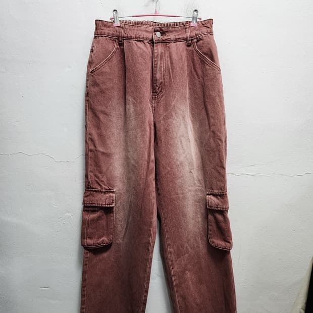 엑스톤즈 워싱 데님 카고바지 